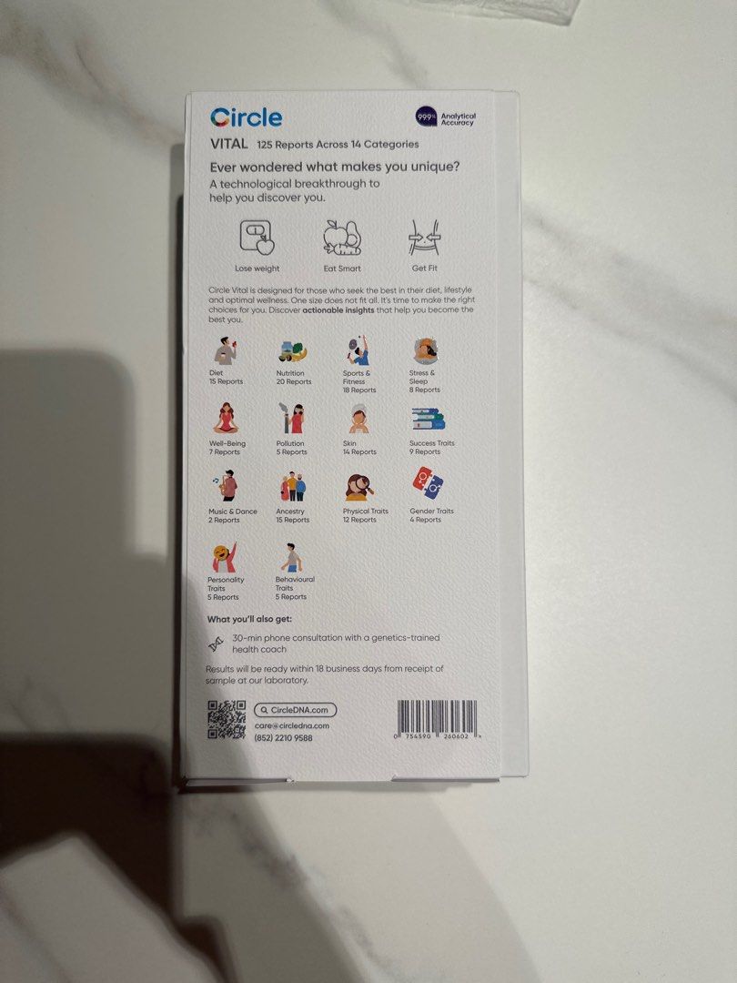 Circle DNA vital test, 健康及營養食用品, 健康監測儀和體重秤 Carousell