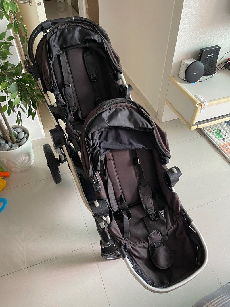 City Select Baby Jogger Dual double pram stroller with cup holder