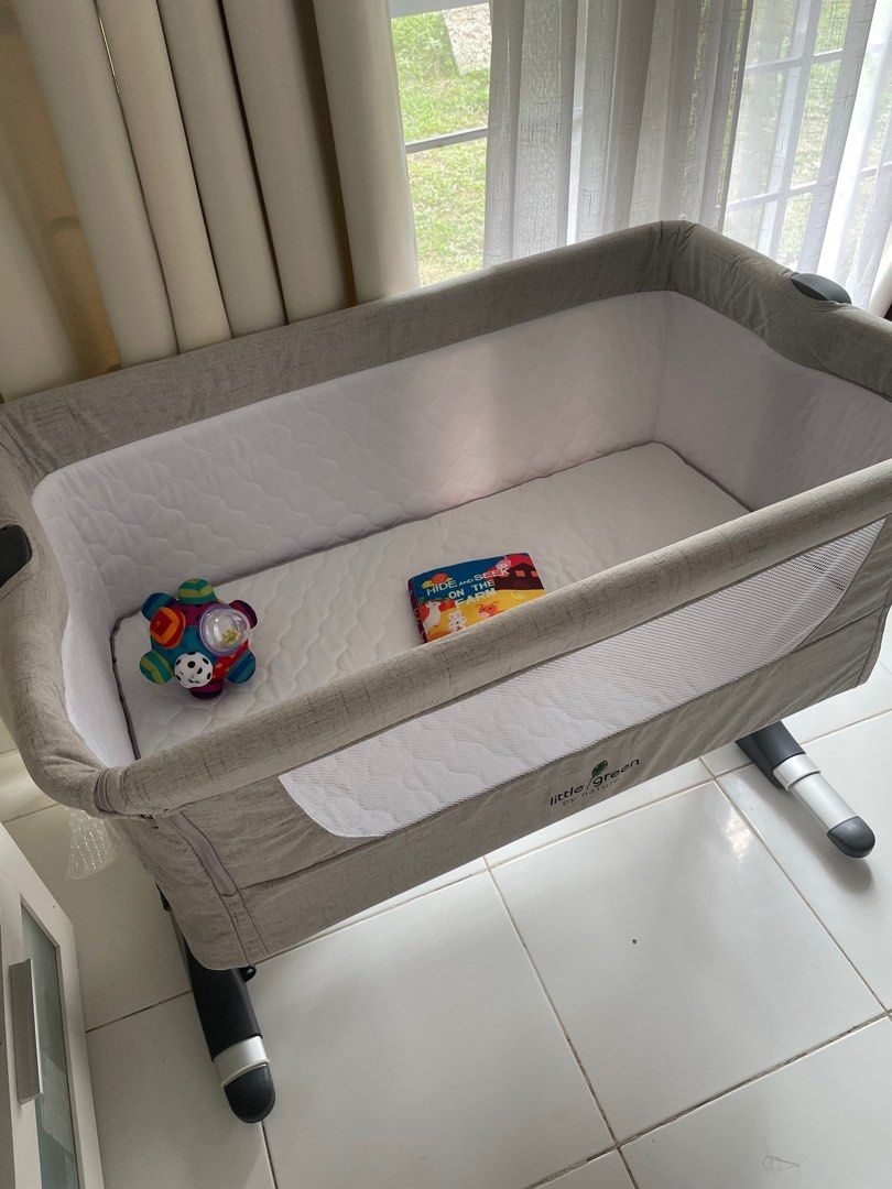Co Sleeper Crib (Little Green) (Category: Cots & Cribs) located in General Trias. Submitted by dphazel (Listing ID 1227132725, Image 3). Description: Bought for P6995 (original price) at Edamama Website. Same price at shopee. Selling low because it’s no longer being used. Our baby prefers co sleeping in our bed now. Bought the item last Dec 2022. Actual photos posted. Ang ganda ng pagka grey niya. Light grey siya and ang aesthetic ng dating. Ang 