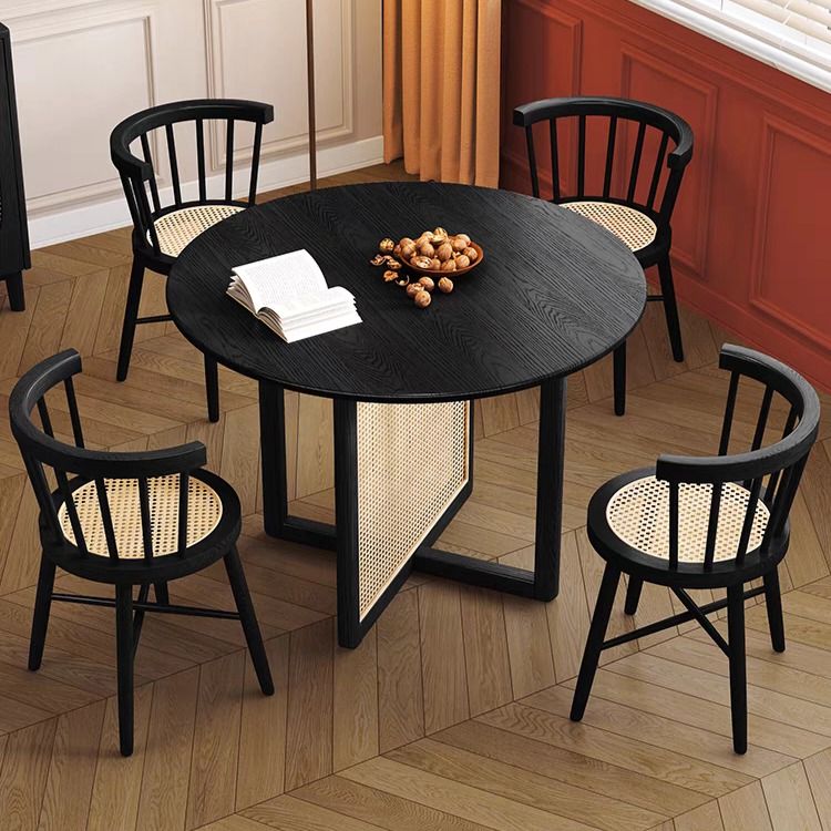 Round White Oak Wood Pedestal Dining Table (Herringbone, 42 OFF
