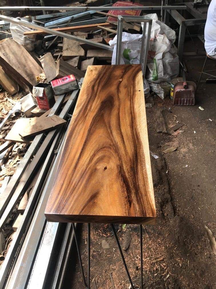 Console Table Acacia Wood with Galaxy Design (Category: TV Consoles) located in Manila. Submitted by agnesdingescandor (Listing ID 1227186131, Image 3). Description: available on hand console table acacia Hairpin legs L: 40inch W:12inch H:30inch 3k.