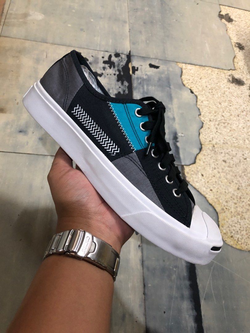 Converse Jack Purcell Low Mix Match Black Blue 7.5 US Men s Men s Fashion Footwear Sneakers on Carousell