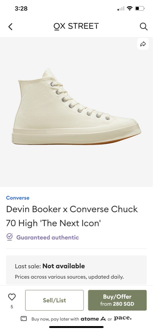 Converse x Devin Booker Chuck 70 on Carousell