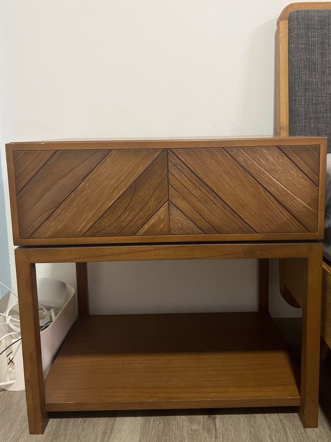 1 x Crate & Barrel Bedside Table, Furniture & Home Living, Furniture