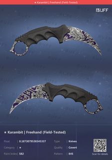 CSGO Karambit Freehand FT (0.18) & other skins