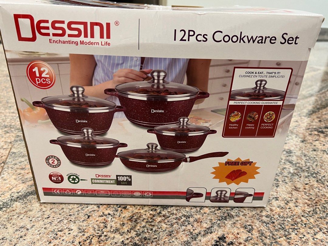 Dessini 12 pcs Cookware Set, Furniture & Home Living, Kitchenware & Tableware, Cookware