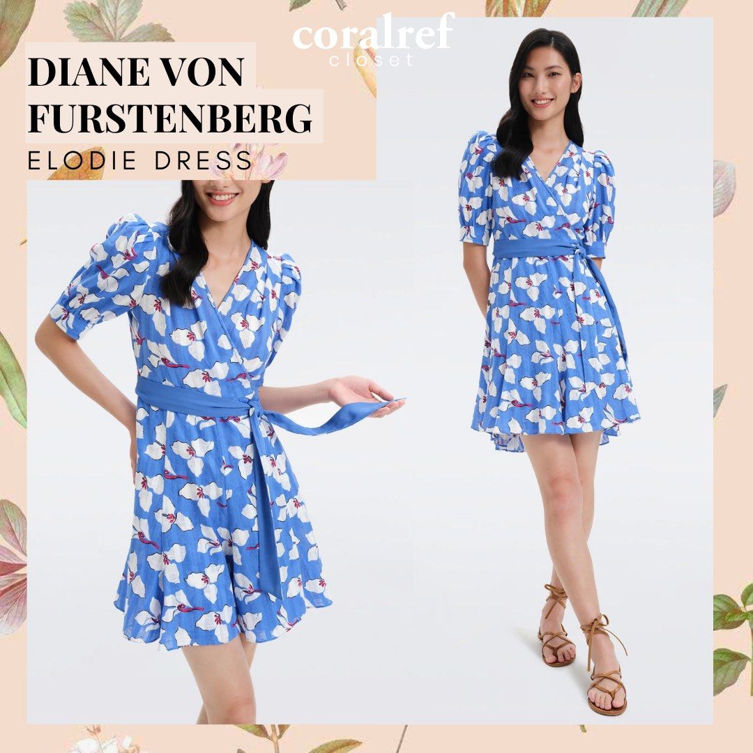 Elodie ruffle trim wrap dress sale