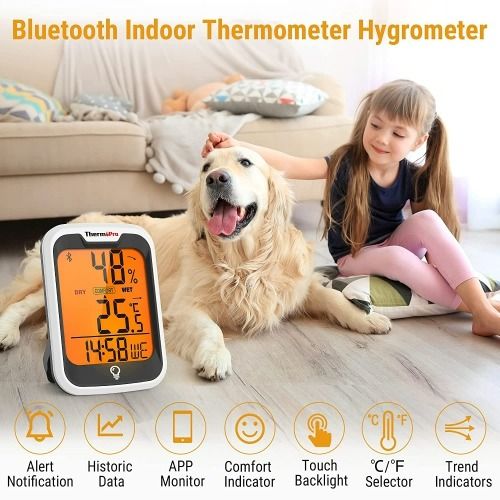 ThermoPro Wireless Thermometer Hygrometer Bluetooth Digital Indoor Room  Thermometer Temperature and Humidity Gauge 260ft Remote Monitor with Smart  App Alerts Comfort Indicator 