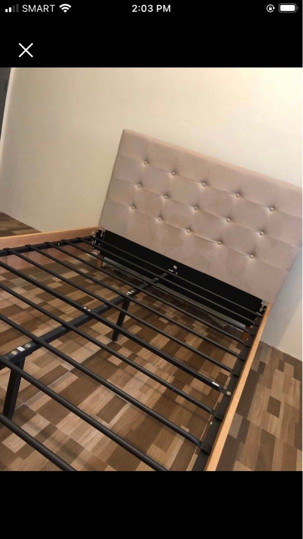 Double size bed frame and mattress (both from Mandaue Foam), Furniture