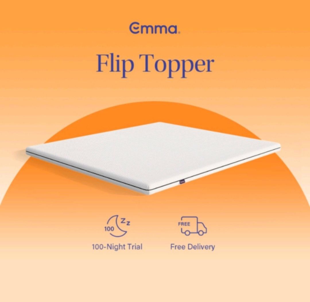 Emma mattress flip Topper Queen, Furniture & Home Living, Furniture