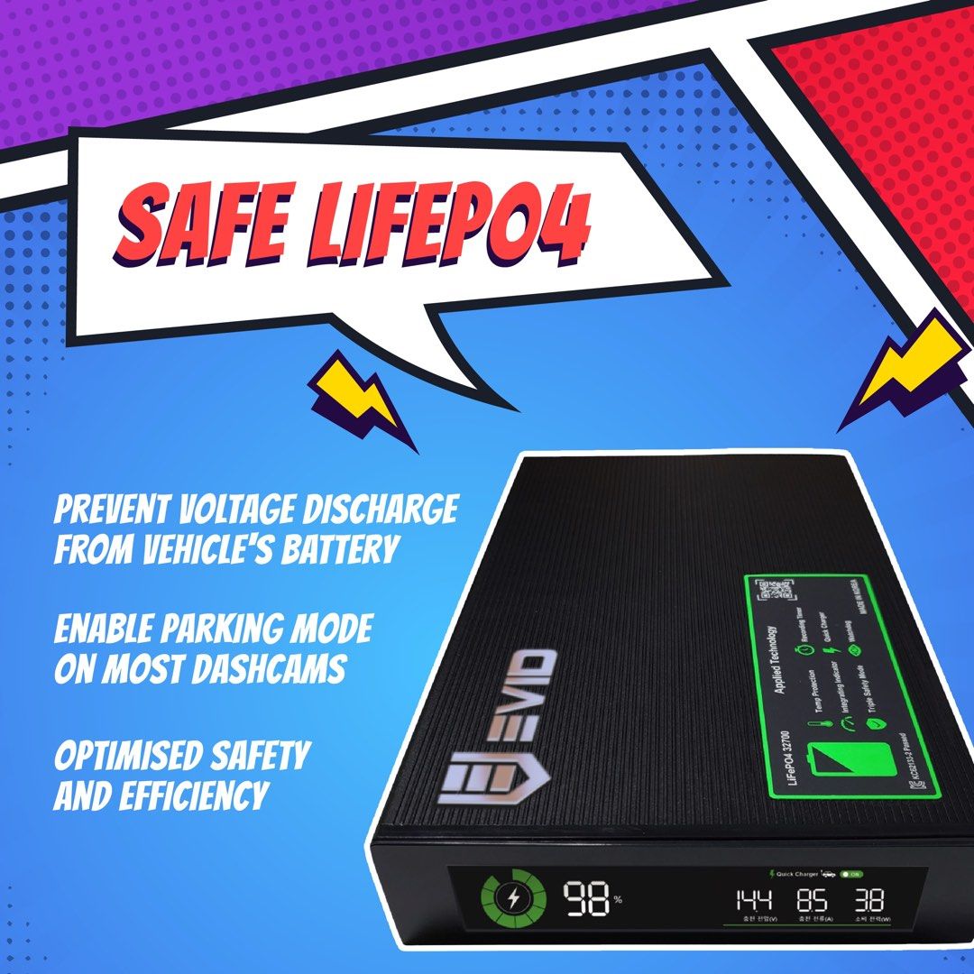 EVID External Battery for Dashcam [MadeinKorea] B100 (6,000mAh