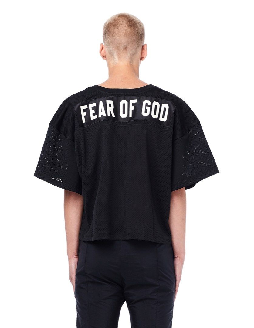 Fear of God Black Mesh Football Jersey, Men's Fashion, Tops & Sets