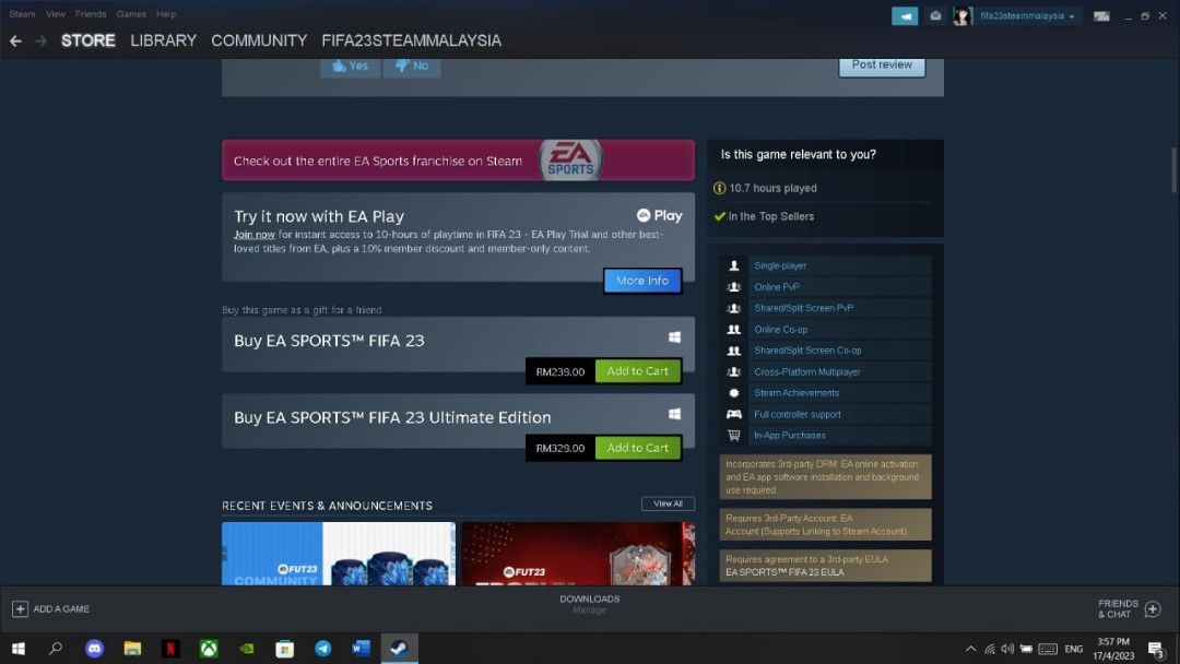 FIFA 23 Ultimate Edition Steam Account