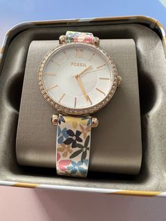 Fossil Tillie Three-Hand White Leather Watch