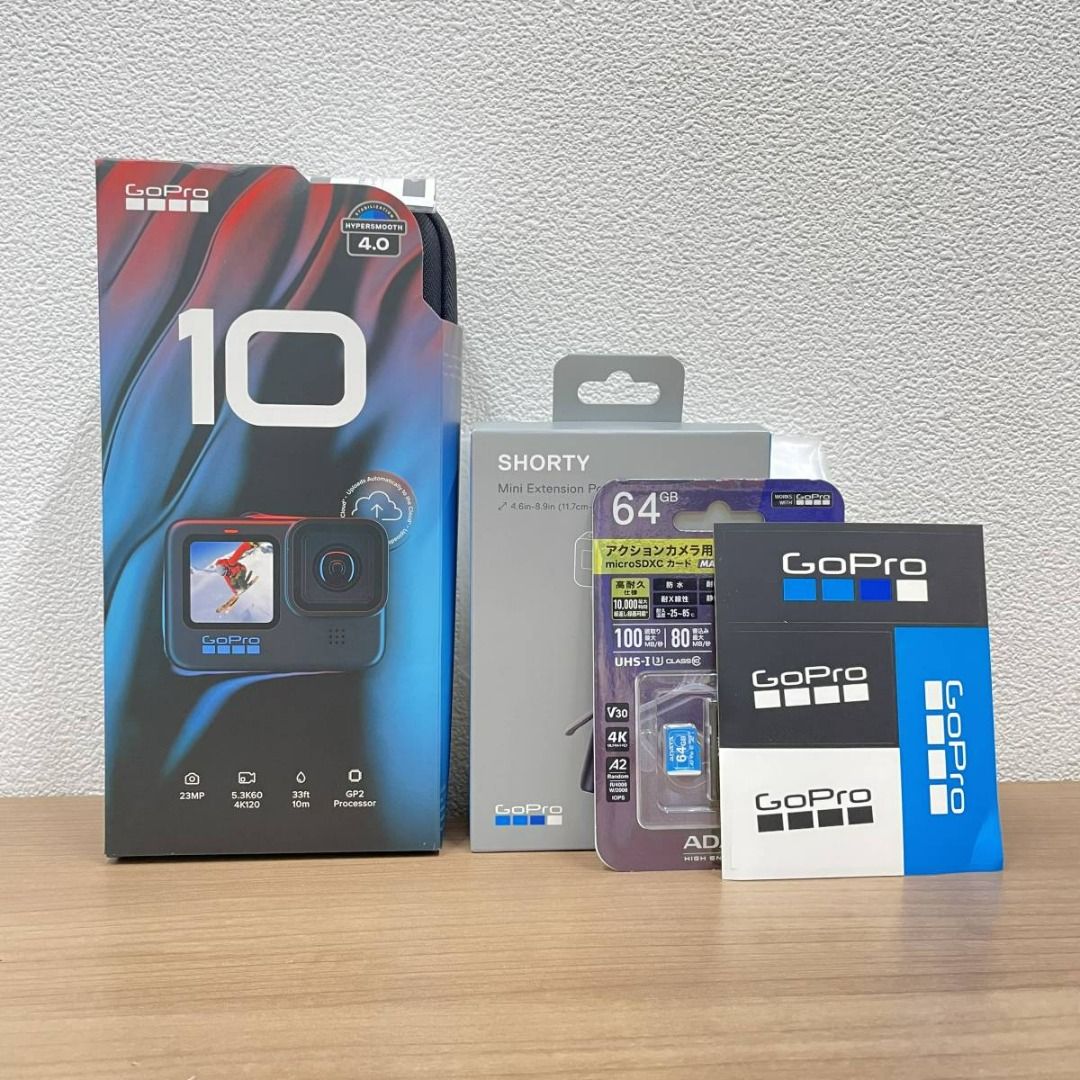 GoPro HERO10 CHDHX-101-FW/矮腳架/SD卡64GB 3件套, 攝影器材, 相機