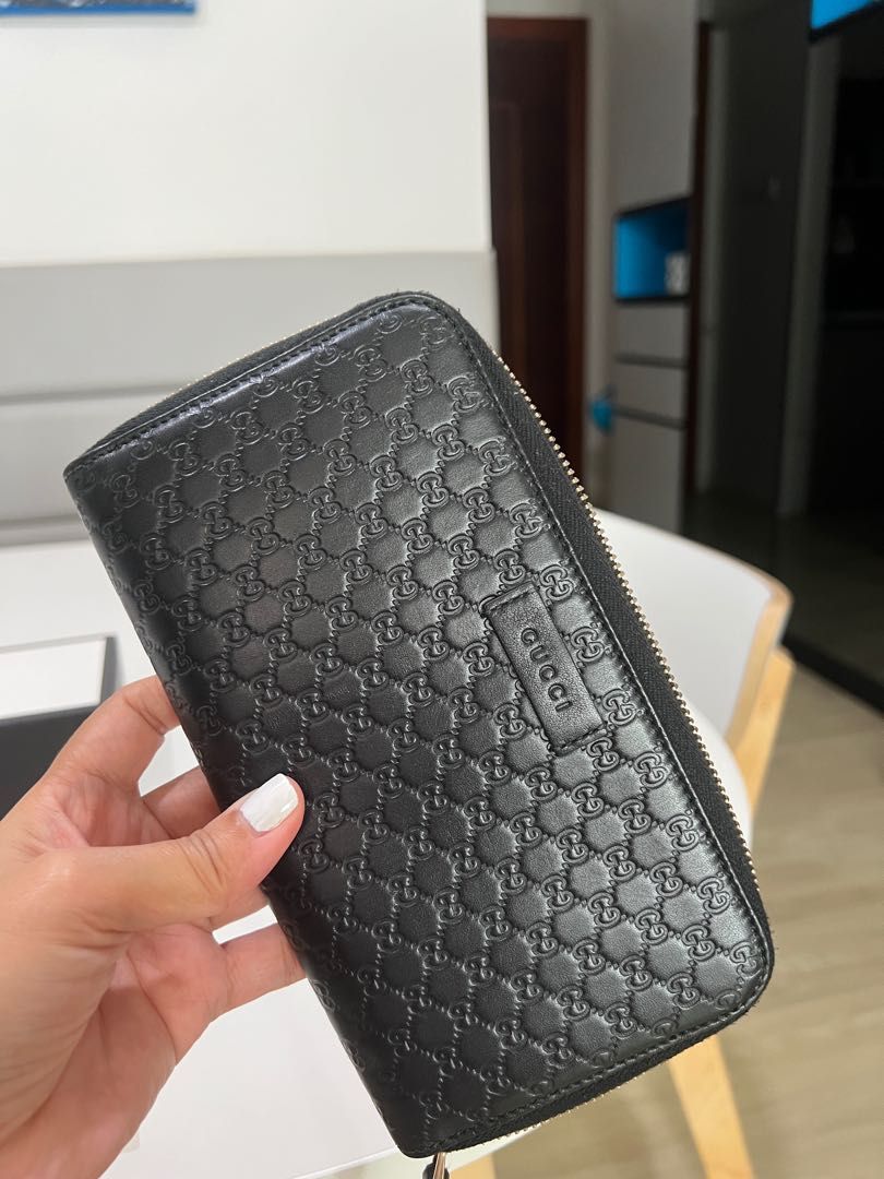 Gucci GG Marmont zip around wallet black