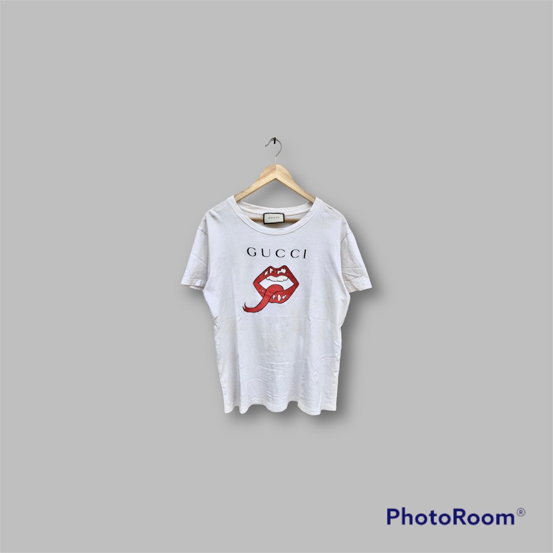 Gucci Mouth Print T shirt Luxury Apparel on Carousell