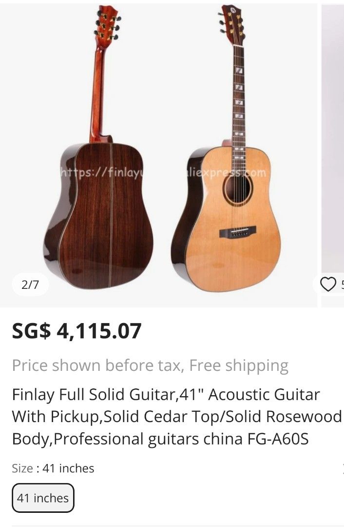 Handmade Solid wood Acoustic guitar with pick up, Hobbies & Toys, Music ...