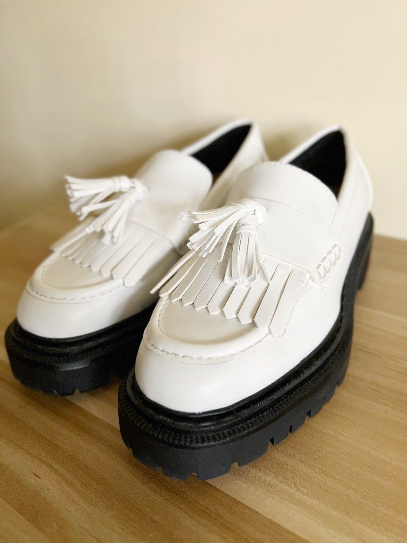 h&m white loafers