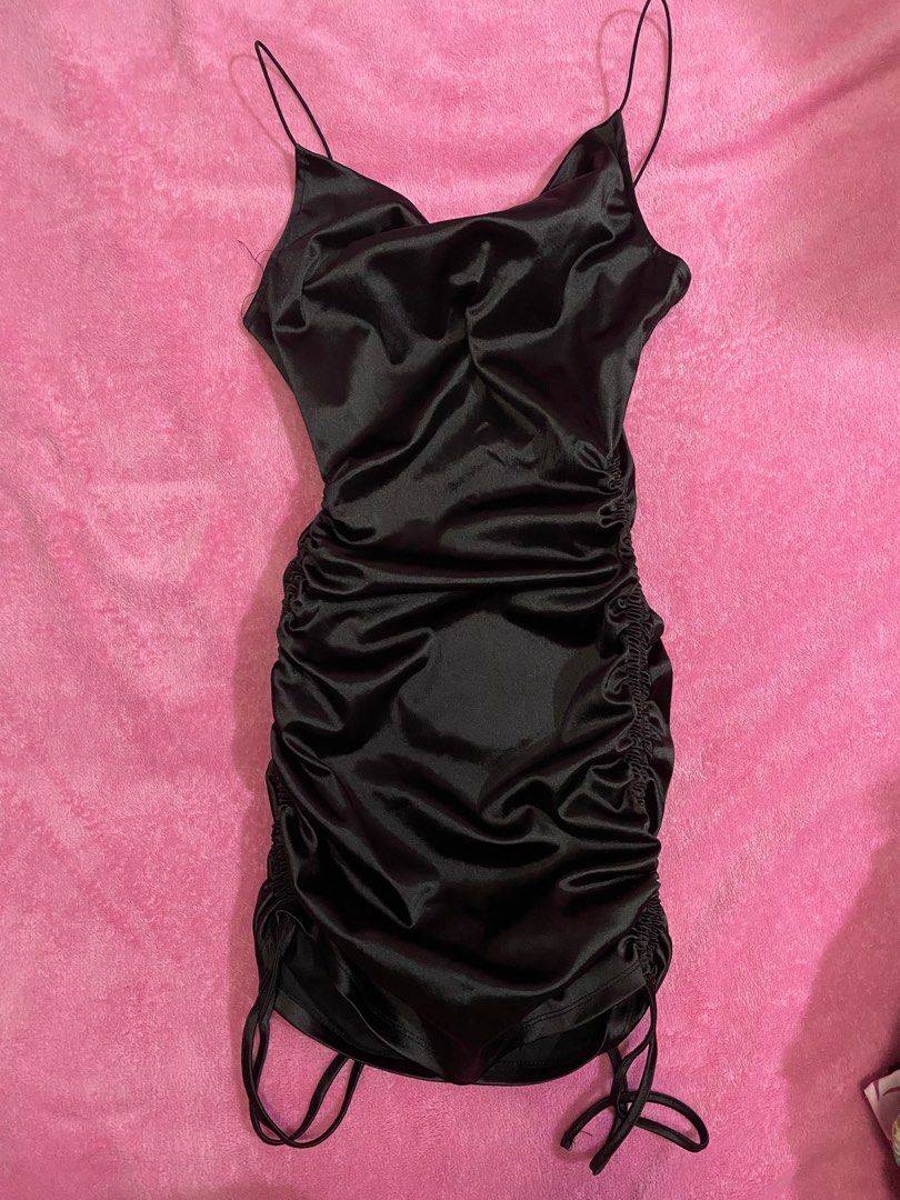 Hu0026M satin drawstring dress, Women's Fashion, Dresses u0026 Sets, Dresses on  Carousell