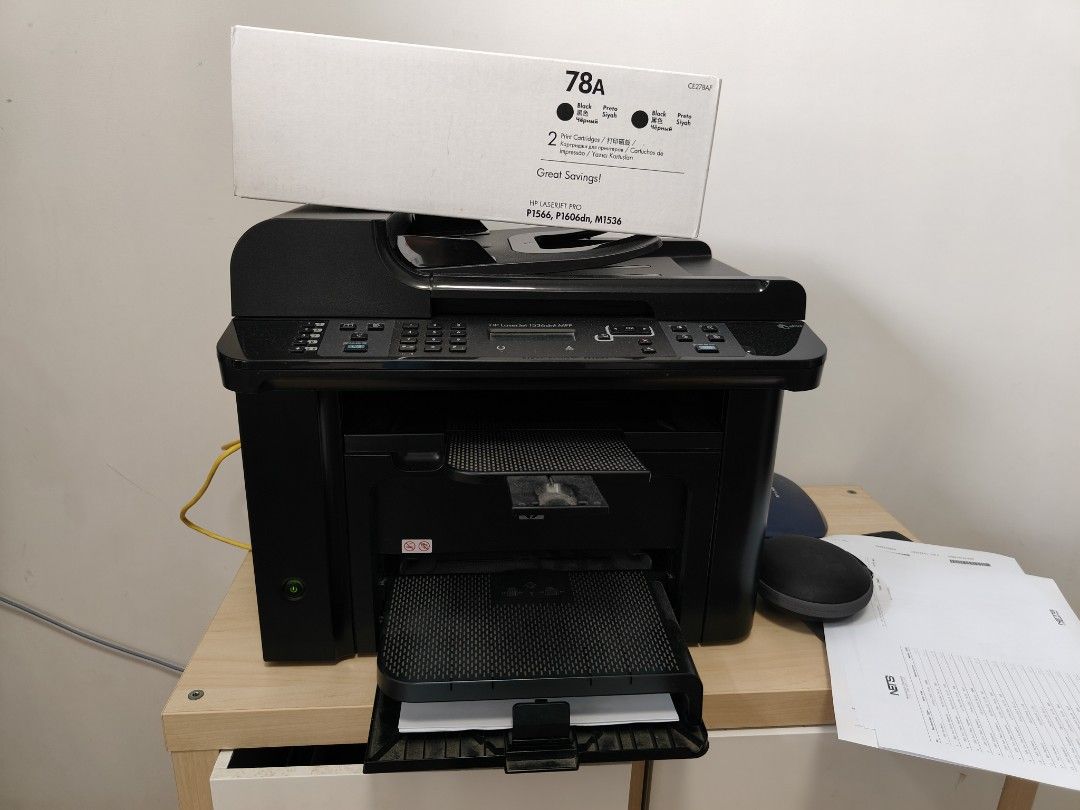hp 1536 mfp all in one black white laser printer with scanner feeder ...
