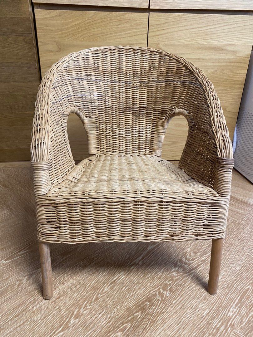 IKEA Agen Kids Rattan Chair (DISCONTINUED), Furniture & Home Living ...