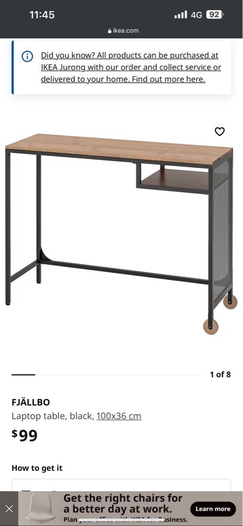 Ikea Fjallbo Desk Furniture Home Living Furniture Tables