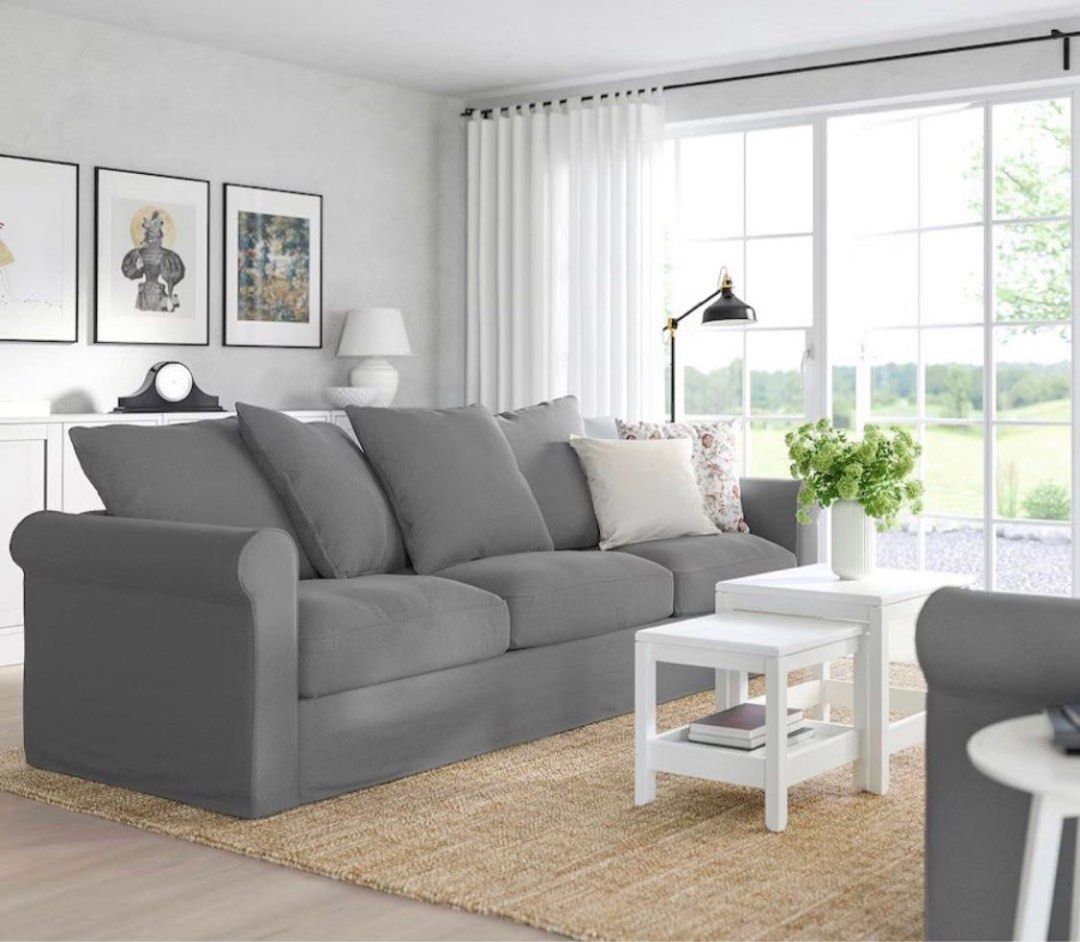 IKEA Gronlid sofa and footstool with storage, Furniture & Home Living, Furniture, Sofas on Carousell