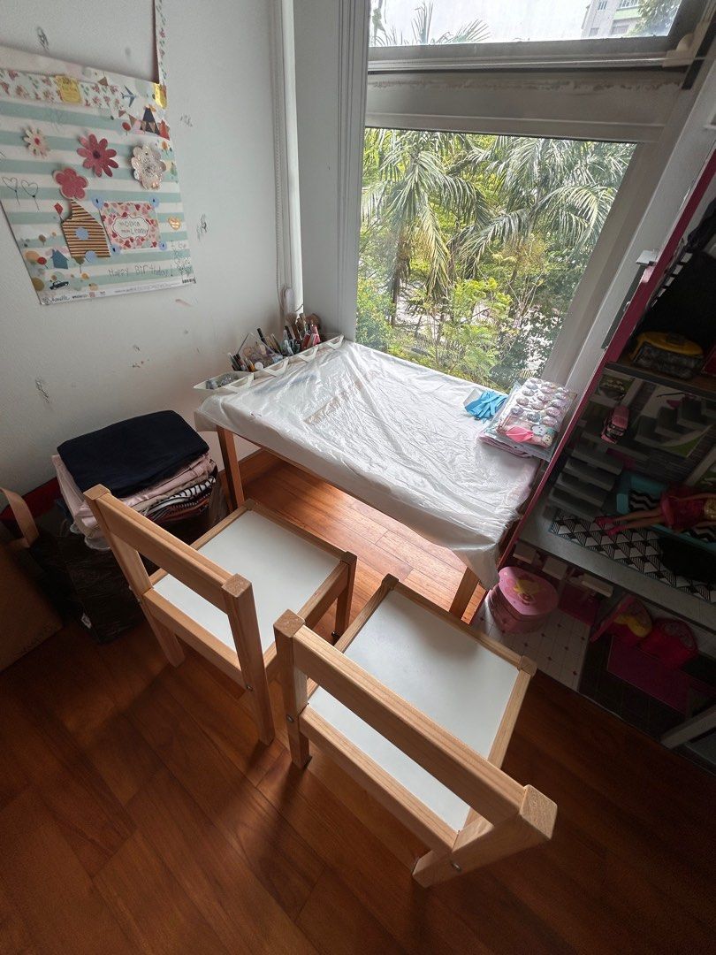 Ikea Latt Table and Chairs, Furniture & Home Living, Furniture, Tables