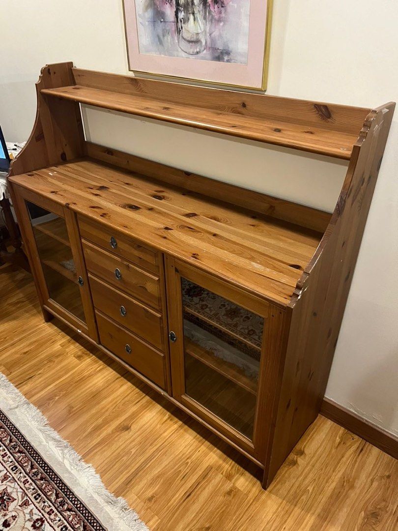 IKEA Leksvik Buffet Solid Pine Wood, Furniture & Home Living, Furniture, Shelves