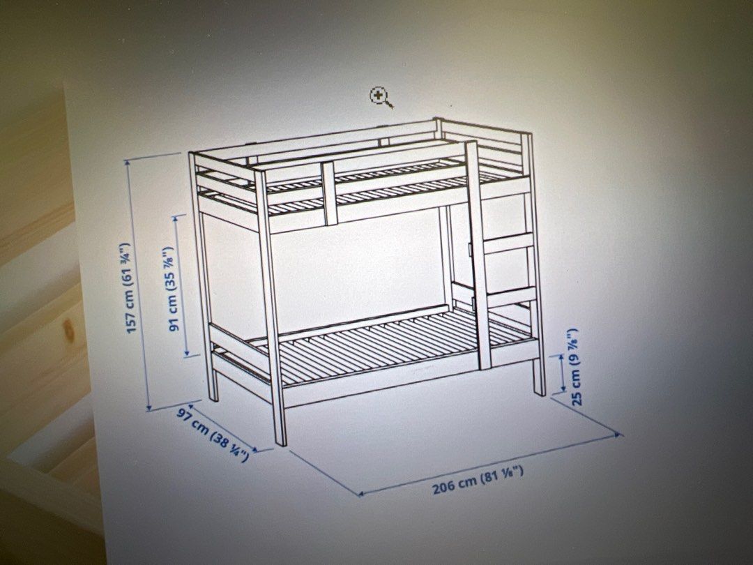 IKEA Mydal Bunk Bed in beige, Furniture & Home Living, Furniture, Bed