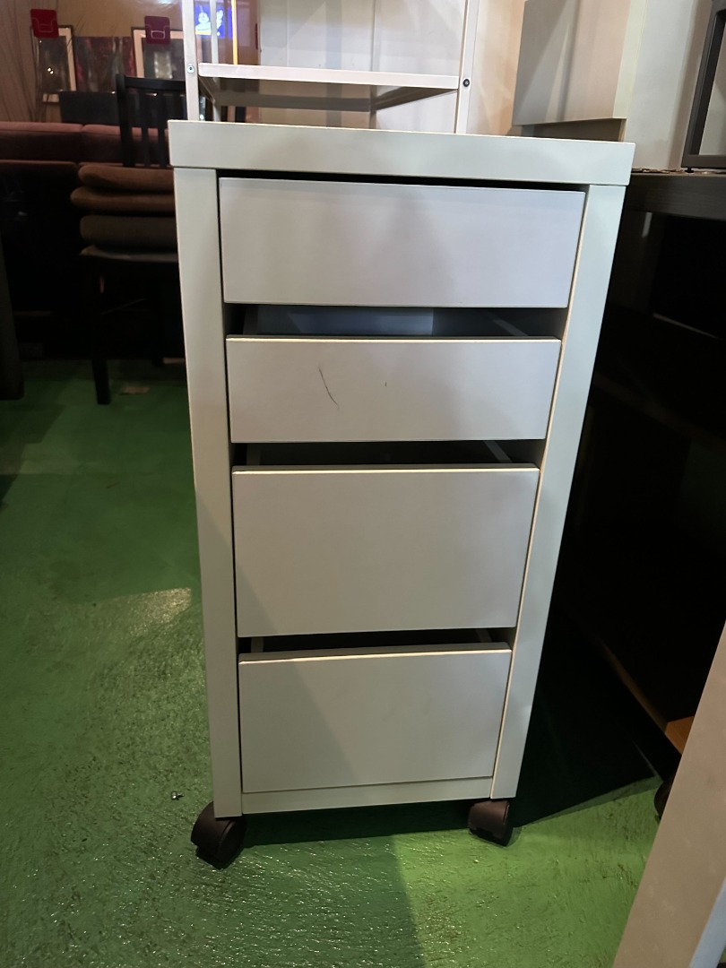 Ikea White Pedestal with Wheels, Furniture & Home Living, Furniture