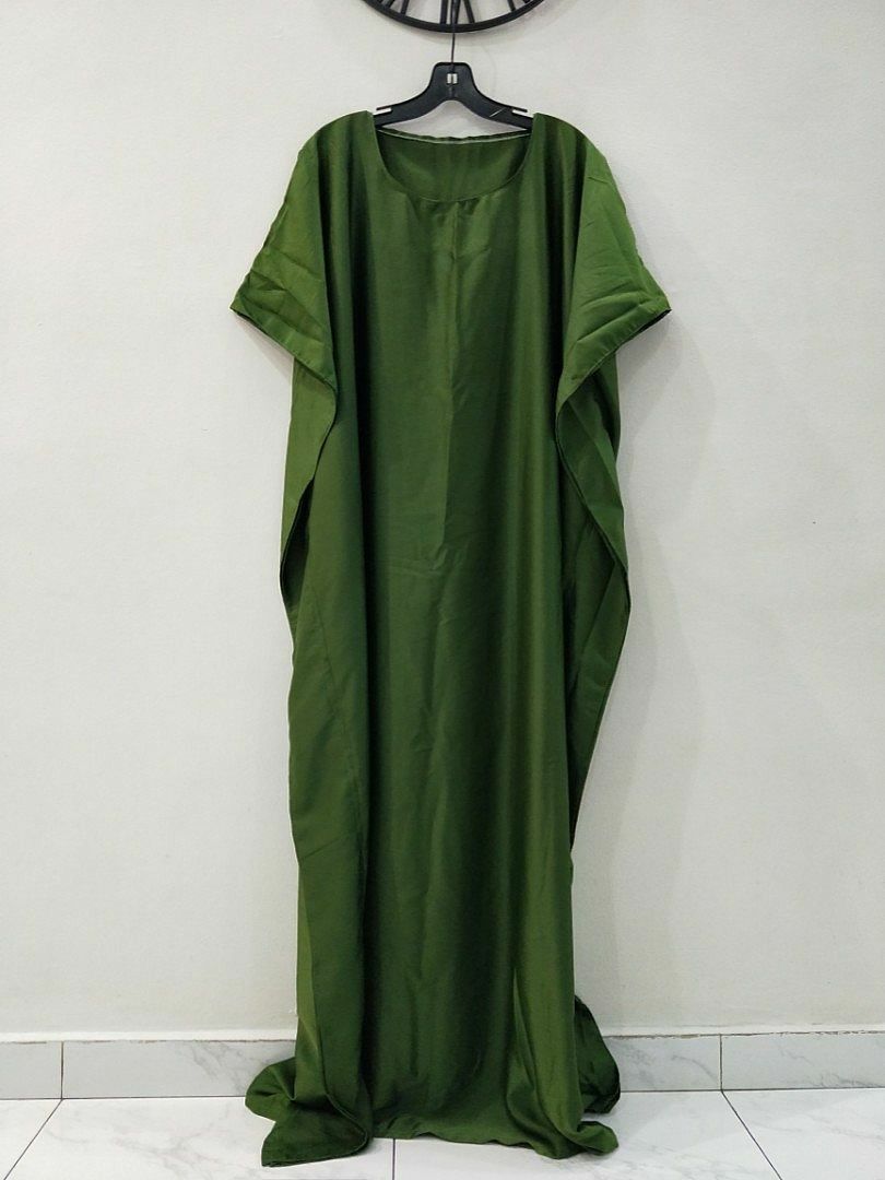 strapless open back dress Ekaya - Handwoven Olive Green Banarasi Kaftan