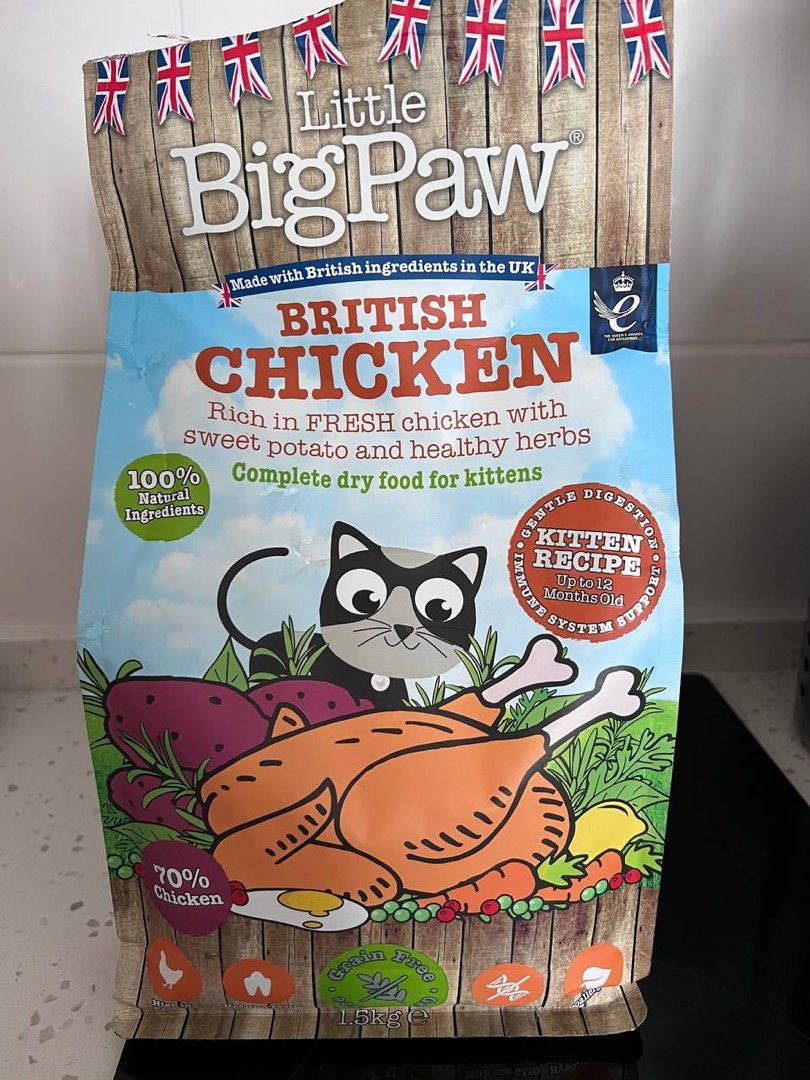 Kitten food Little Big Paw British Chicken 1.5kg bag Pet