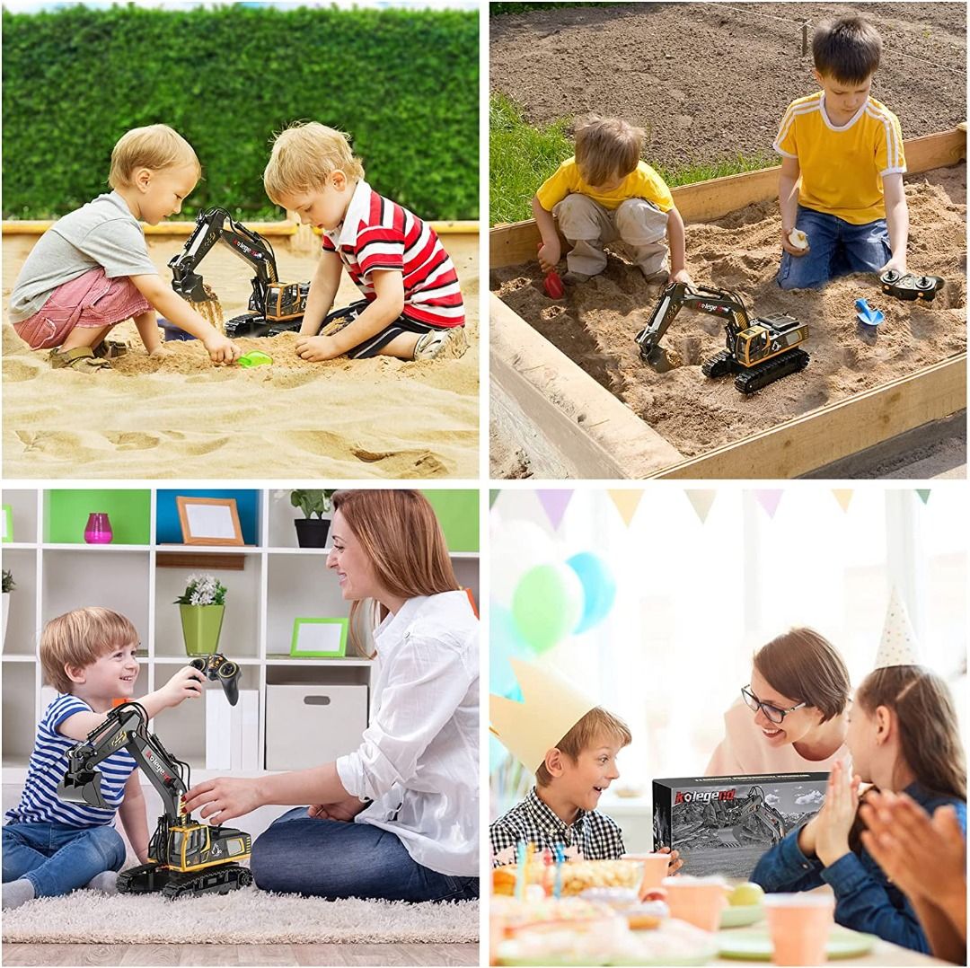 kolegend Remote Control Construction Dump Truck, 1/14 Scale Full Functional RC Dump Truck Toy