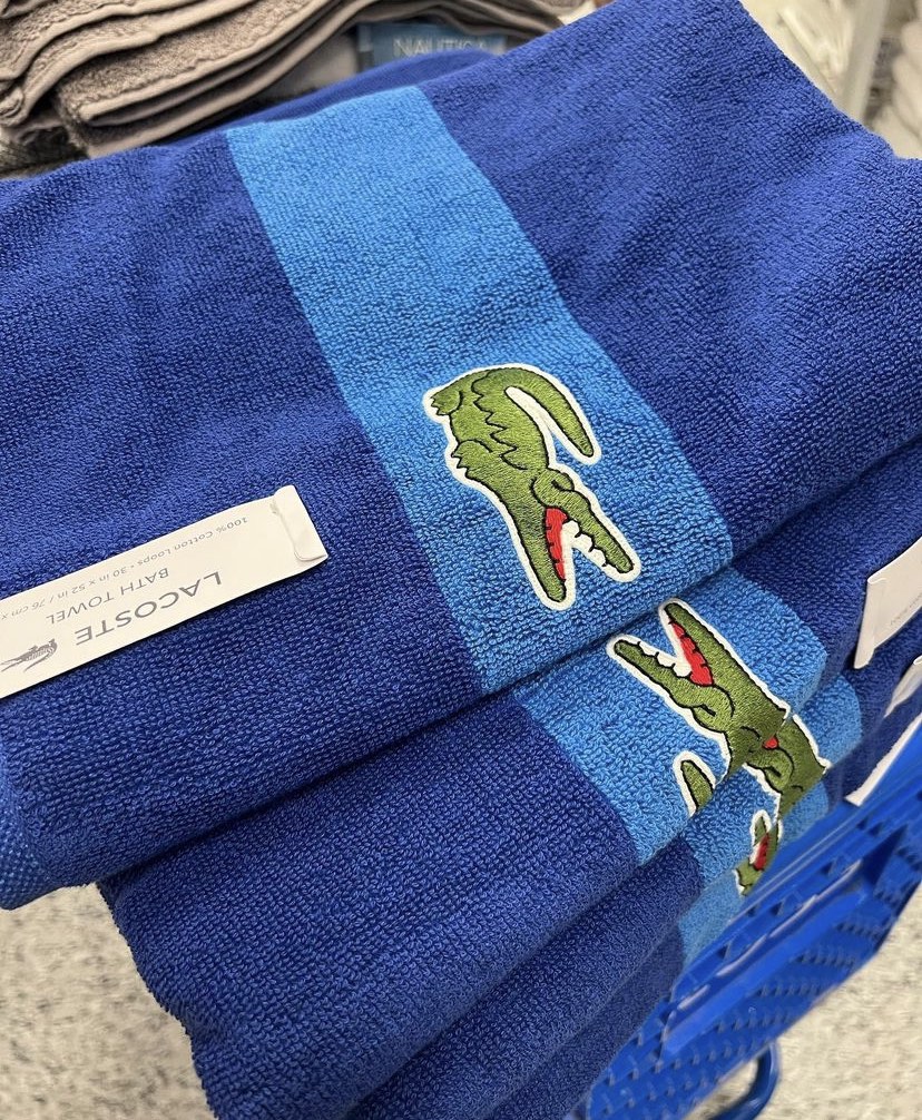 Lacoste Bath Towels, Beauty & Personal Care, Bath & Body, Bath on Carousell