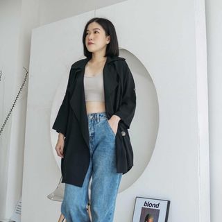 LEENBENKA Sheeva Outer Long #6399 / outer hitam / blazer / outer oversize / blazer oversize / vest