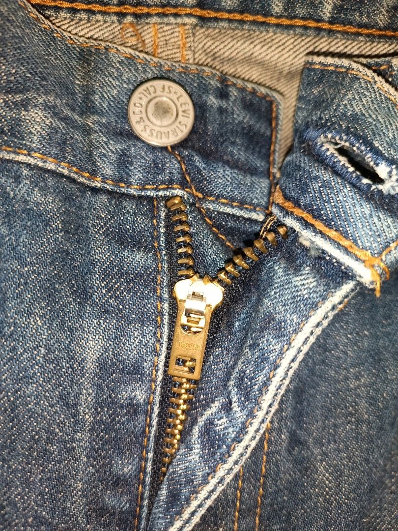 LEVIS 502 BIG E SELVAGE MADE IN JAPAN ZIP TALON STAMP BUTTON J22 ZIP TALON W30 L41