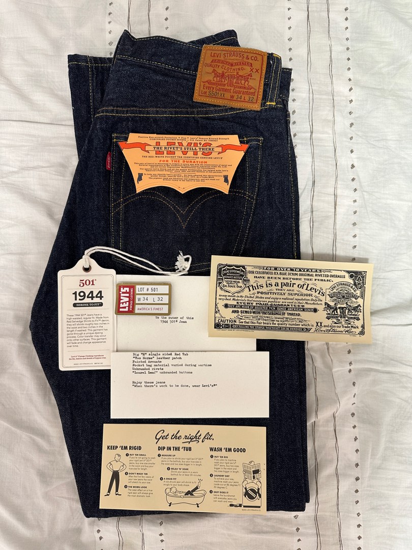 Levis LVC 44501 日本製W34/L32, 男裝, 褲＆半截裙, 牛仔褲- Carousell