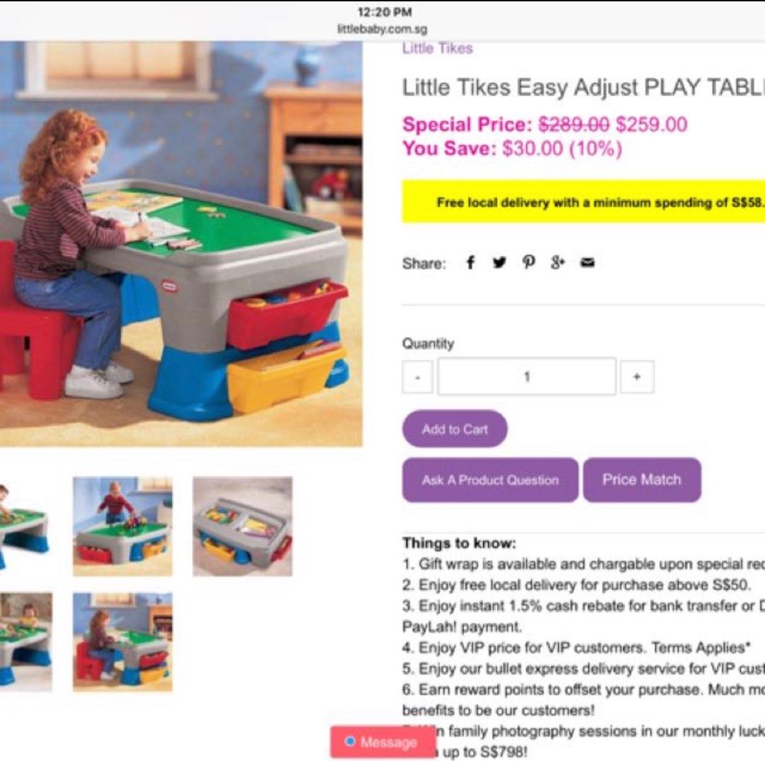 Little tikes easy cheap adjust play table