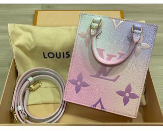 New Louis Vuitton LV Petit Sac Plat Small Tote Bag Sunrise Pastel Ombre  Gradient
