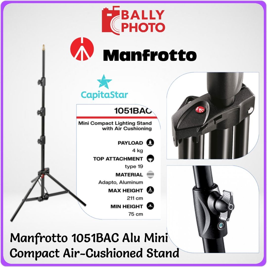 Manfrotto 1051BAC-3 Air Cushioned Mini Compact Stands - Pack of 3