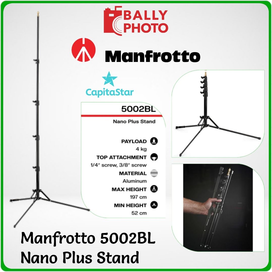 Manfrotto 5002BL Nano Plus Stand (6.5') | Light Stand, Photography
