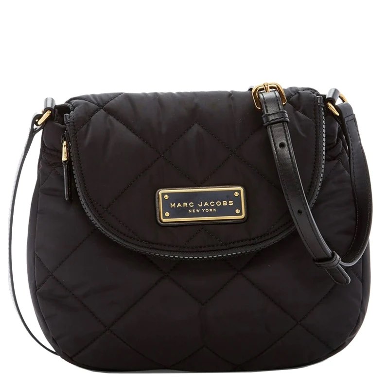 MARC JACOBS PREPPY NYLON MINI NATASHA CROSSBODY BAG QUILTED BLACK