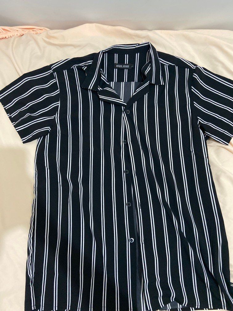 Black and white polo button down hotsell