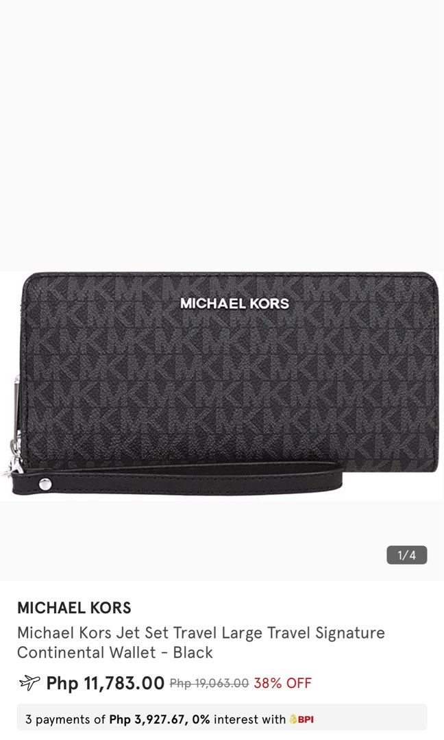 Michael kors continental wallet black top
