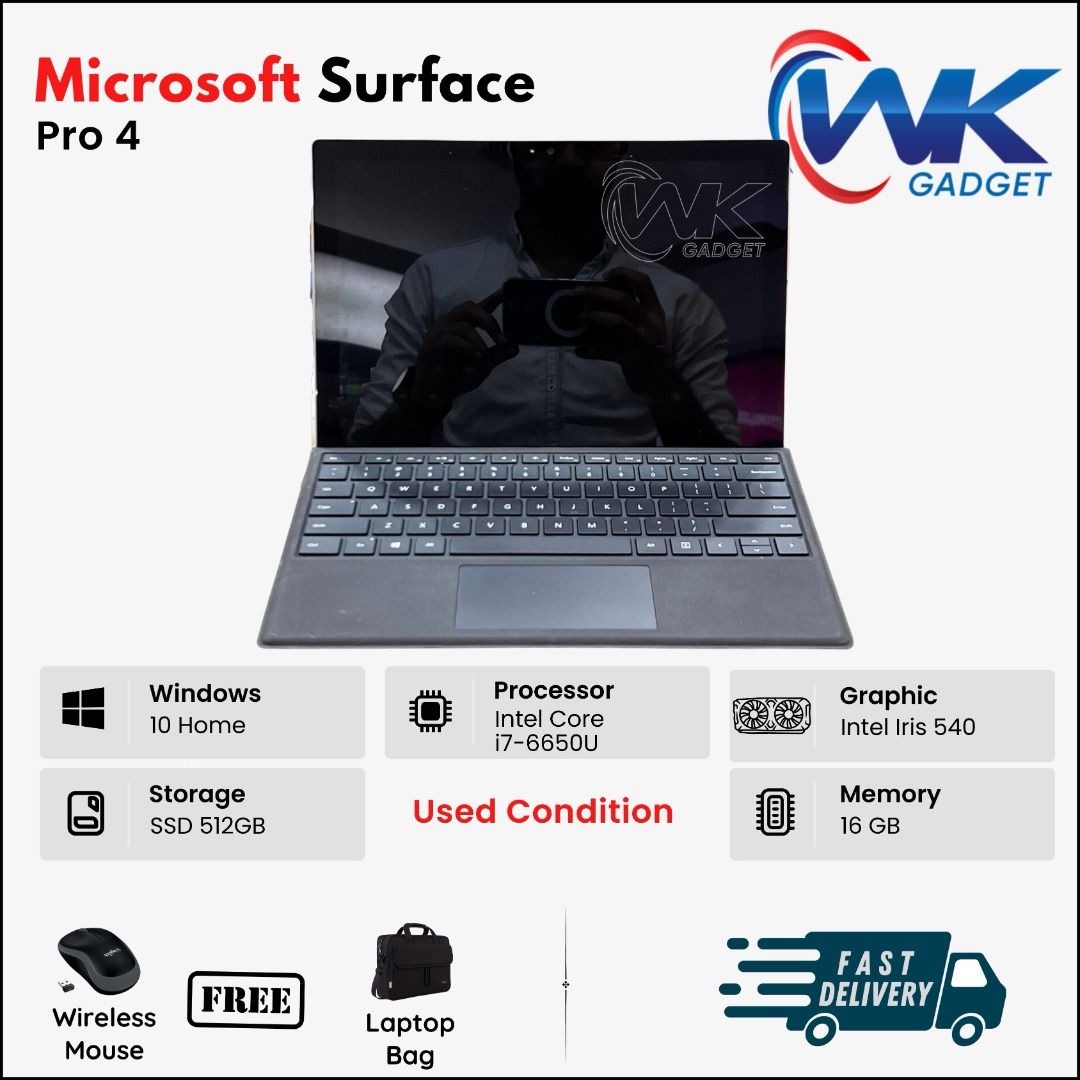 Microsoft Surface Pro 4 Intel Core i7 6650U 16GB 512GB SSD