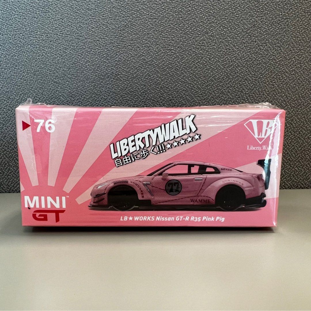Mini GT 76 Liberty Walk LB Works Nissan GT-R GTR R35 Pink Pig RHD