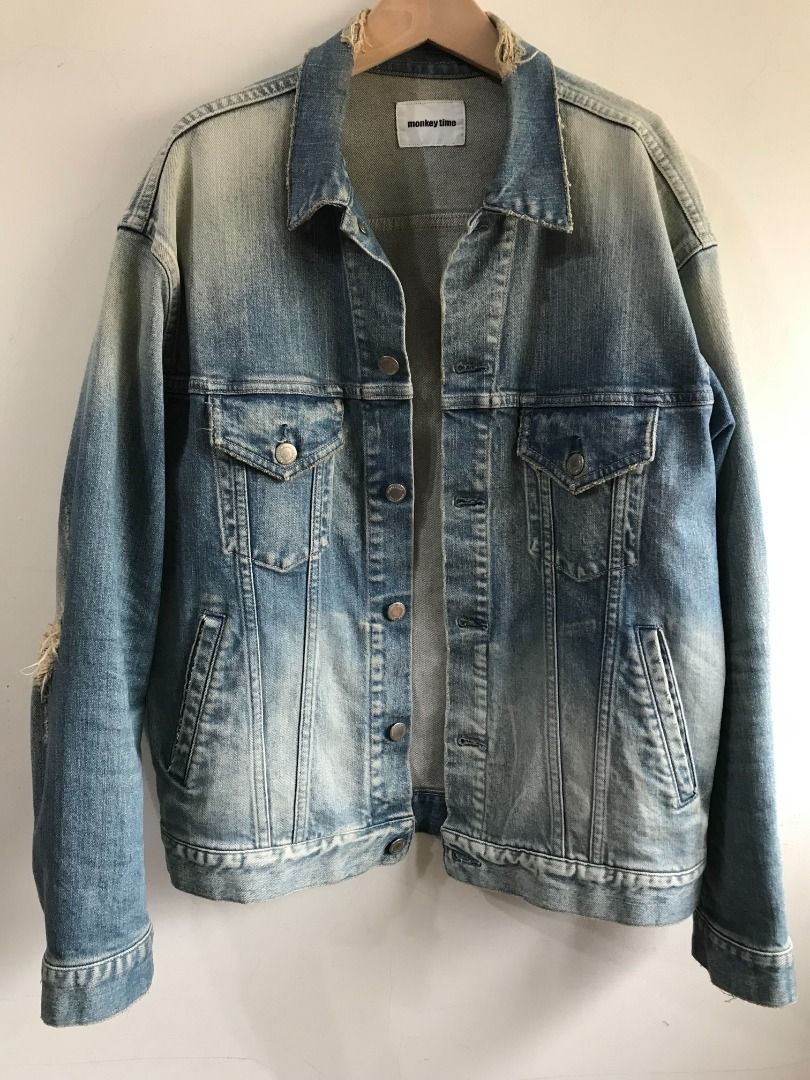 monkey time japan 單寧破壞牛仔外套, 他的時尚, 外套及戶外衣服在旋轉拍賣