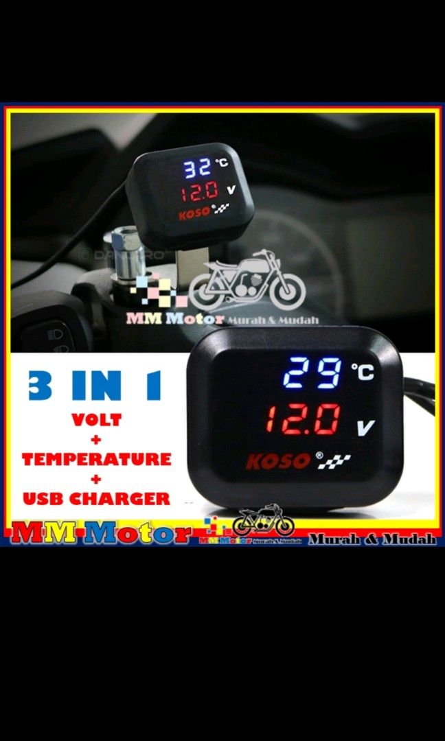 motorbike voltmeter, Motorcycles, Motorcycle Accessories on Carousell